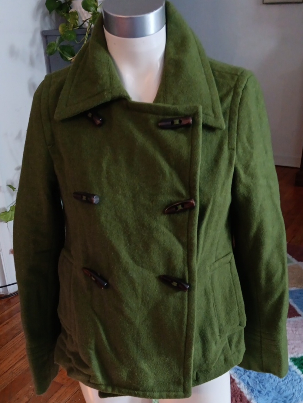 Women's Old Navy Green Peacoat, Medium